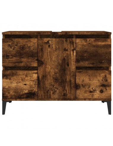 Mobile Lavabo Rovere Fumo 80x33x60 cm in Legno Multistrato