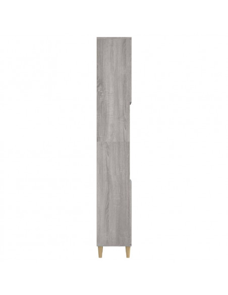 Armadietto Bagno Grigio Sonoma 30x30x190cm in Legno Multistrato