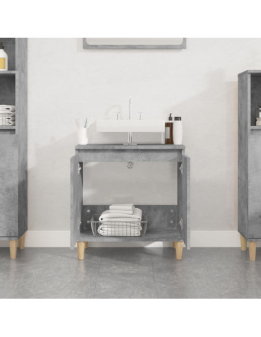 Mobile Lavabo Grigio Cemento 58x33x60 cm in Legno Multistrato