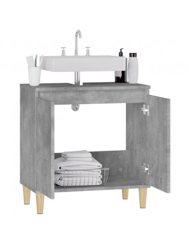 Mobile Lavabo Grigio Cemento 58x33x60 cm in Legno Multistrato