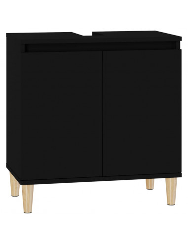 Mobile Lavabo Nero 58x33x60 cm in Legno Multistrato