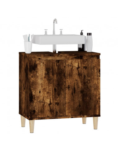 Mobile Lavabo Rovere Fumo 58x33x60 cm in Legno Multistrato