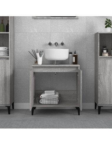 Mobile Lavabo Grigio Sonoma 58x33x60 cm in Legno Multistrato