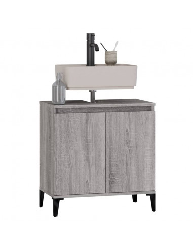 Mobile Lavabo Grigio Sonoma 58x33x60 cm in Legno Multistrato