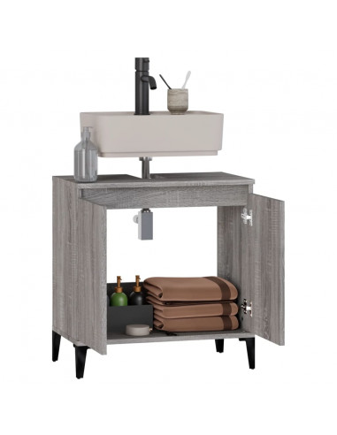 Mobile Lavabo Grigio Sonoma 58x33x60 cm in Legno Multistrato