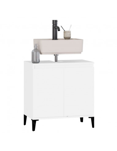 Mobile Lavabo Bianco 58x33x60 cm in Legno Multistrato