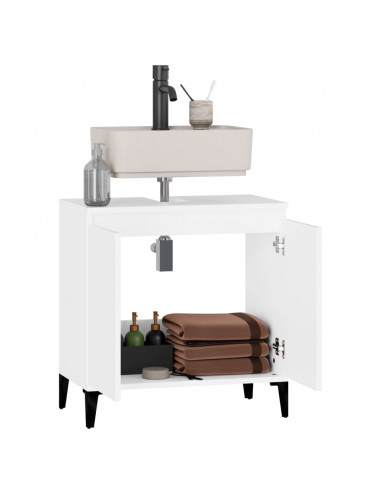 Mobile Lavabo Bianco 58x33x60 cm in Legno Multistrato