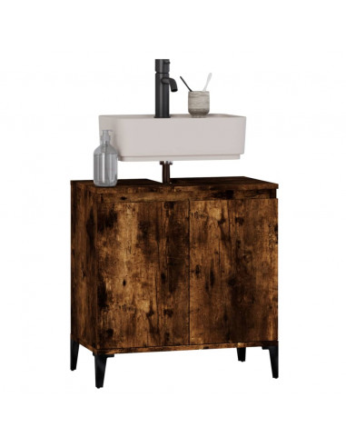 Mobile Lavabo Rovere Fumo 58x33x60 cm in Legno Multistrato