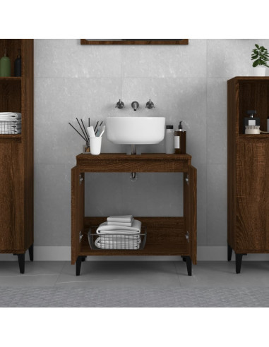 Mobile Lavabo Rovere Marrone 58x33x60 cm in Legno Multistrato