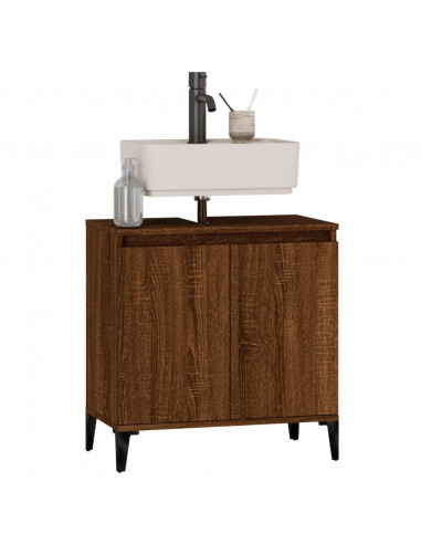 Mobile Lavabo Rovere Marrone 58x33x60 cm in Legno Multistrato