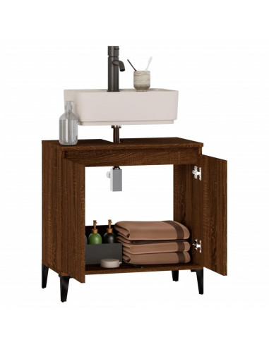 Mobile Lavabo Rovere Marrone 58x33x60 cm in Legno Multistrato