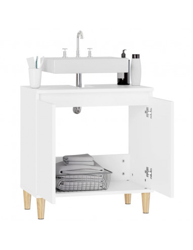 Mobile Lavabo Bianco 58x33x60 cm in Legno Multistrato