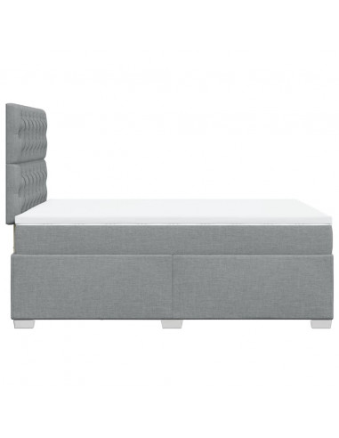 Giroletto a Molle con Materasso Grigio Chiaro 120x200cm Tessuto