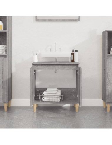 Mobile Lavabo Grigio Sonoma 58x33x60 cm in Legno Multistrato