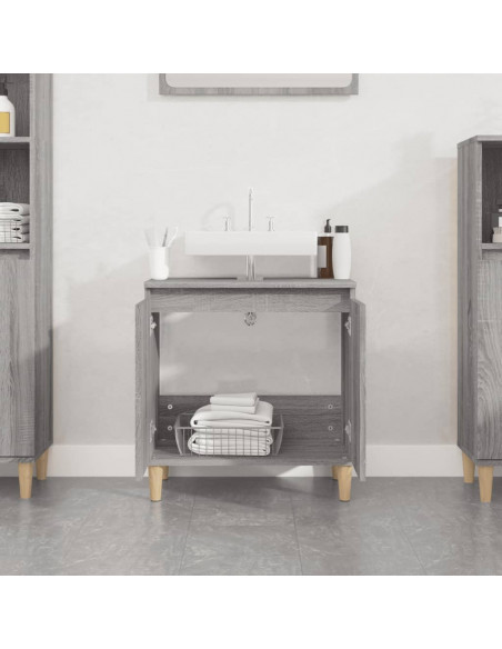 Mobile Lavabo Grigio Sonoma 58x33x60 cm in Legno Multistrato