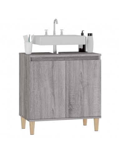 Mobile Lavabo Grigio Sonoma 58x33x60 cm in Legno Multistrato