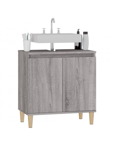 Mobile Lavabo Grigio Sonoma 58x33x60 cm in Legno Multistrato