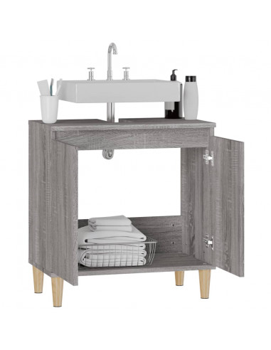 Mobile Lavabo Grigio Sonoma 58x33x60 cm in Legno Multistrato