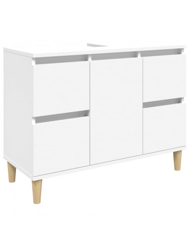 Mobile Lavabo Bianco 80x33x60 cm in Legno Multistrato