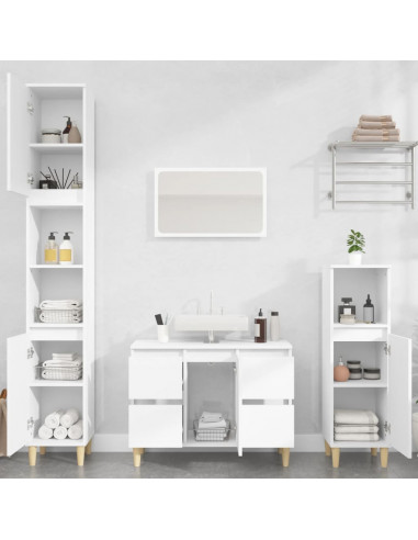 Mobile Lavabo Bianco 80x33x60 cm in Legno Multistrato