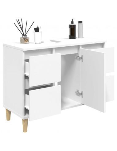 Mobile Lavabo Bianco 80x33x60 cm in Legno Multistrato