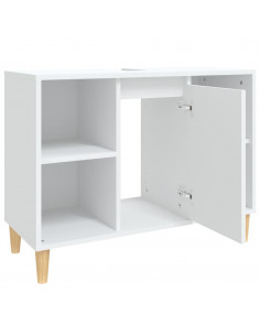 Mobile Lavabo Bianco 80x33x60 cm in Legno Multistrato 2