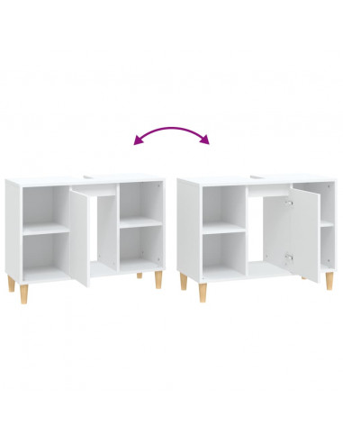 Mobile Lavabo Bianco 80x33x60 cm in Legno Multistrato