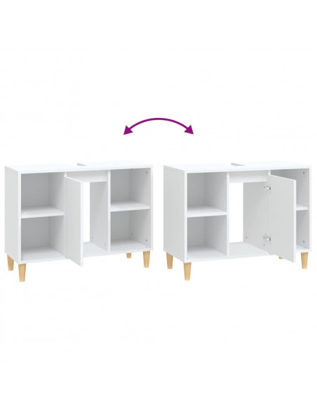 Mobile Lavabo Bianco 80x33x60 cm in Legno Multistrato