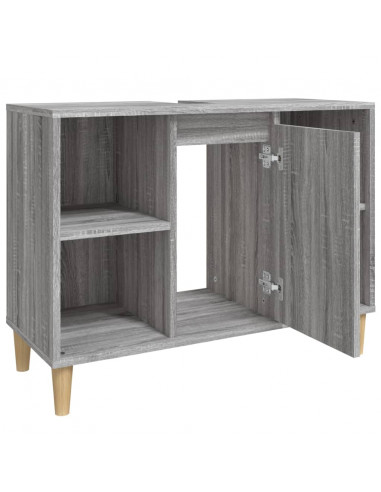 Mobile Lavabo Grigio Sonoma 80x33x60 cm in Legno Multistrato