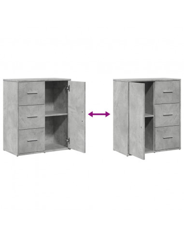 Credenze 2 pz Grigio Sonoma 60x31x70 cm in Legno Multistrato