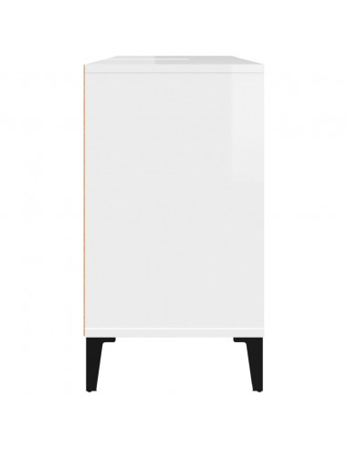 Mobile Lavabo Bianco Lucido 80x33x60 cm in Legno Multistrato