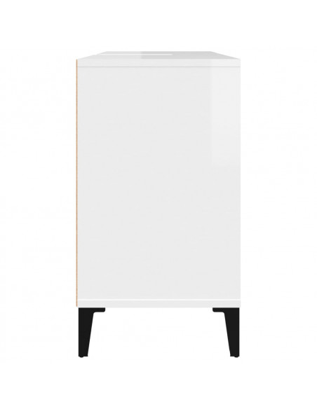 Mobile Lavabo Bianco Lucido 80x33x60 cm in Legno Multistrato
