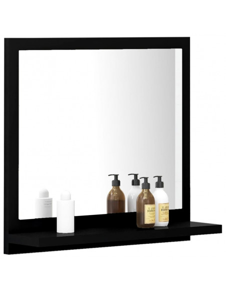 Specchio da Bagno Nero 40x10,5x37 cm in Legno Multistrato