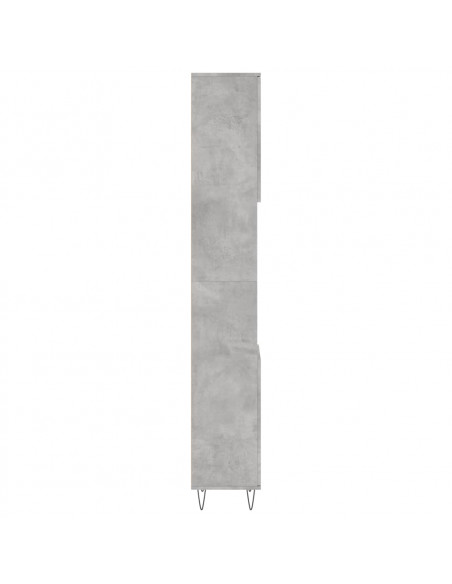 Armadietto Bagno Grigio Cemento 30x30x190 cm Legno Multistrato