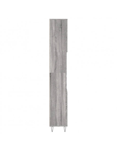 Armadietto Bagno Grigio Sonoma 30x30x190cm in Legno Multistrato