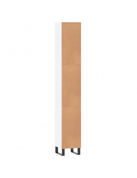 Armadietto da Bagno Bianco 30x30x190 cm in Legno Multistrato