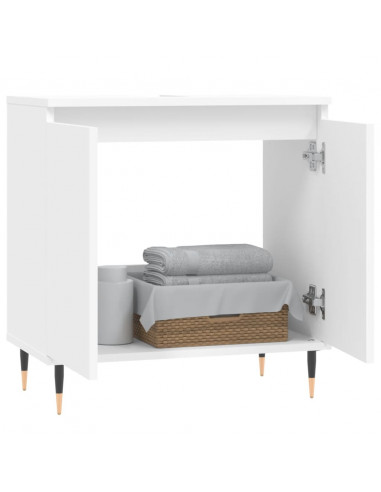 Mobile da Bagno Bianco 58x33x60 cm in Legno Multistrato