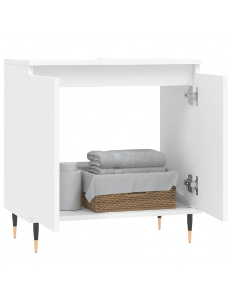 Mobile da Bagno Bianco 58x33x60 cm in Legno Multistrato