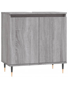 Mobile da Bagno Grigio Sonoma 58x33x60 cm in Legno Multistrato 2