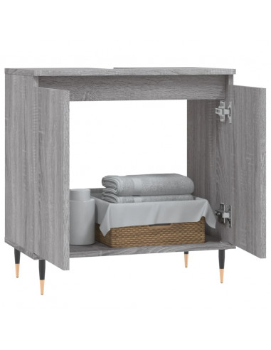 Mobile da Bagno Grigio Sonoma 58x33x60 cm in Legno Multistrato
