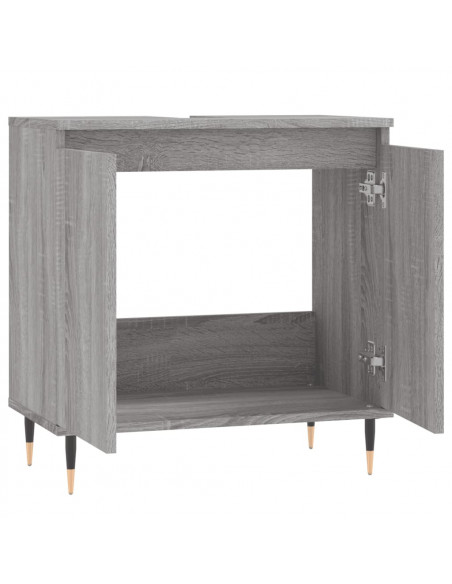 Mobile da Bagno Grigio Sonoma 58x33x60 cm in Legno Multistrato