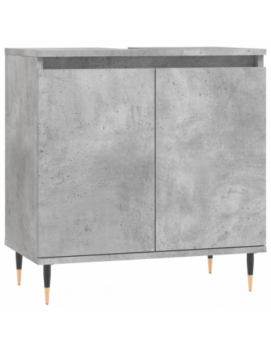 Armadietto da Bagno Grigio Cemento 58x33x60cm Legno Multistrato