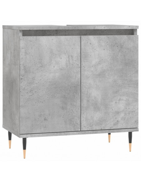 Armadietto da Bagno Grigio Cemento 58x33x60cm Legno Multistrato
