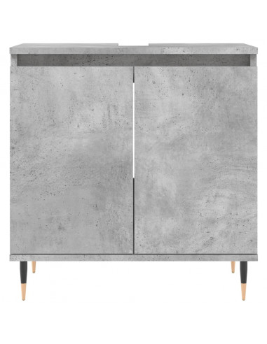 Armadietto da Bagno Grigio Cemento 58x33x60cm Legno Multistrato