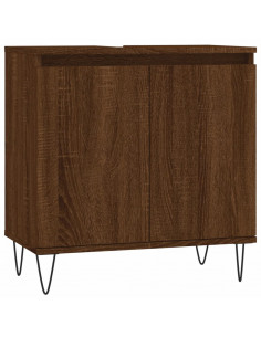 Armadietto Bagno Rovere Marrone 58x33x60cm in Legno Multistrato 2