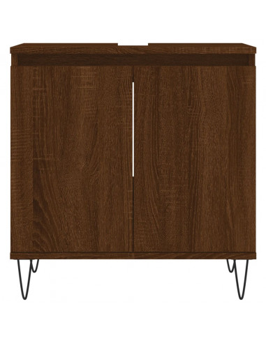 Armadietto Bagno Rovere Marrone 58x33x60cm in Legno Multistrato