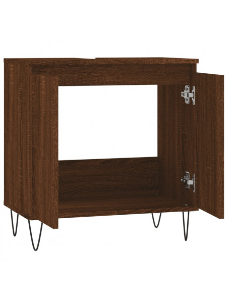 Armadietto Bagno Rovere Marrone 58x33x60cm in Legno Multistrato