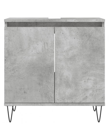 Armadietto da Bagno Grigio Cemento 58x33x60cm Legno Multistrato