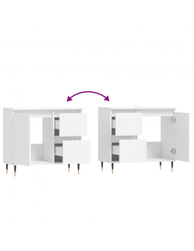 Armadietto da Bagno Bianco 65x33x60 cm in Legno Multistrato