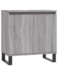 Mobile da Bagno Grigio Sonoma 58x33x60 cm in Legno Multistrato 2